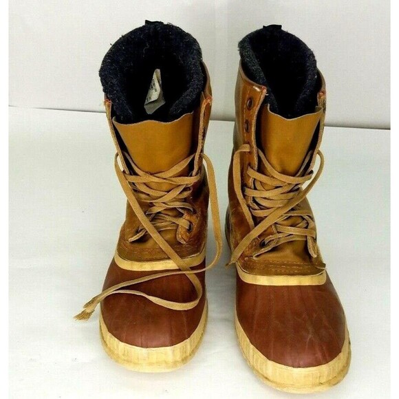 Sorel Leather Boots Mens Size 8 Tan Brown Premium Lace Up w Liner - Picture 4 of 6
